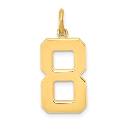 10k Large Polished Number 8 Charm