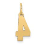 10k Small Satin Number 4 Charm - Image 4