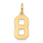 10k Small Satin Number 8 Charm - Image 4