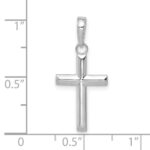 10K White Gold Small Cross Pendant - Image 3