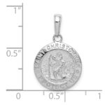 10k White Gold Saint Christopher Medal Charm - Image 3