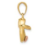 10k  3D Two-tone Baby Shoe Charm - Image 2