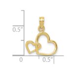 10K Polished Intertwined Double Heart Pendant - Image 4
