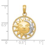 10K W/Rhodium Sun and Moon Pendant - Image 4