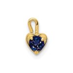 10ky September Synthetic Birthstone Heart Charm