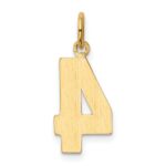 10k Medium Polished Number 4 Charm - Image 4