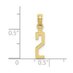 10K Number 2 Block Charm - Image 3