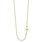 10k Small Sideways Curved Cross Necklace - Image 2