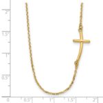 10k Small Sideways Curved Cross Necklace - Image 3