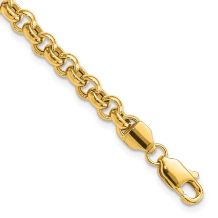 10k 7.5in 5mm Polished Fancy Rolo Link Bracelet