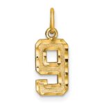 10ky Casted Small Diamond-cut Number 9 Charm