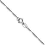 14K White Gold Carded 1mm Singapore with Spring Ring Clasp Chain - Image 3