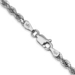 10k White Gold 3.35mm D/C Quadruple Rope Chain - Image 3
