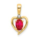 10K Diamond and Ruby Pendant