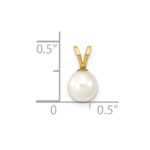 10K 6-7mm White Round Freshwater Cultured Pearl Pendant - Image 4
