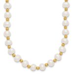 10k 6-7mm White Near Round Freshwater Cultured Pearl Beaded 18 inch Necklace
