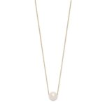 10k 10-11mm White Round Freshwater Cultured Pearl 17 inch Rope Necklace - Image 2