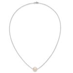 10k White Gold 10-11mm White Round Freshwater Cultured Pearl 17 inch Rope Necklace - Image 4