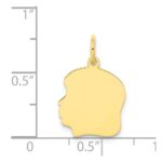 10K Plain Medium .018 Gauge Facing Left Engravable Girl Head Charm - Image 2