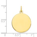 10K Plain .013 Gauge 17.75x17.75mm Circular Engravable Disc Charm - Image 2