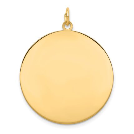 10K Plain .013 Gauge 28.5x28.5mm Circular Engravable Disc Charm