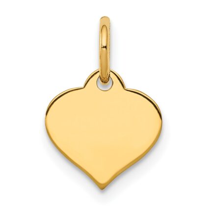 10k Plain .013 Gauge 9.6x8.4mm Heart Disc Charm