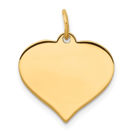 10k Plain .013 Gauge 16.8x14.8mm Heart Disc Charm