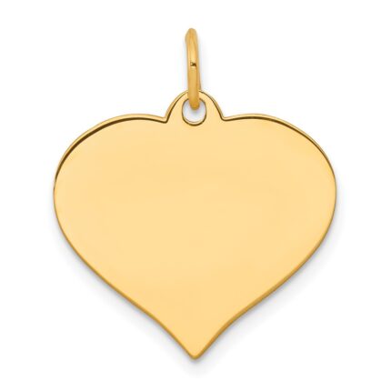 10k Plain .018 Gauge 19.3x16.9mm Heart Disc Charm