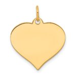 10k Plain .013 Gauge 19.3x16.9mm Heart Disc Charm