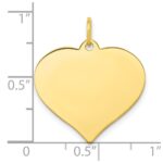 10k Plain .018 Gauge 21.7x18.8mm Heart Disc Charm - Image 2
