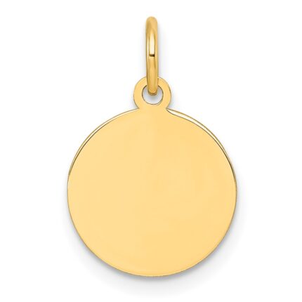 10K Plain .018 Gauge 12.2x12.2mm Circular Engravable Disc Charm