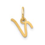 10KY Upper case Letter V Initial Charm - Image 3