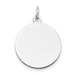 10K White Gold Plain .013 Gauge 17.75x17.75mm Circular Engravable Disc Charm