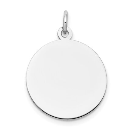 10K White Gold Plain .013 Gauge 17.75x17.75mm Circular Engravable Disc Charm