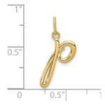 10k Yellow Gold Letter p  Initial Charm - Image 4