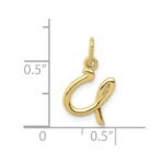 10k Yellow Gold Letter u Initial Charm - Image 4