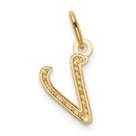 10k Yellow Gold Letter v Initial Charm - Image 3