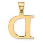 10K Polished Etched Letter D Initial Pendant - Image 3