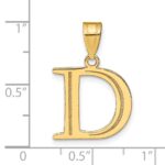 10K Polished Etched Letter D Initial Pendant - Image 4