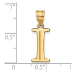 10K Polished Etched Letter I Initial Pendant - Image 4