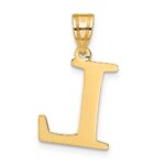 10K Polished Etched Letter L Initial Pendant - Image 3