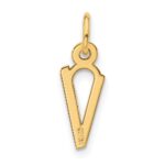 10k Large Slanted Block Initial V Charm - Image 3
