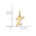 10k Small Script Initial X Charm - Image 4