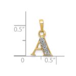 10K and Rhodium Diamond Initial A Pendant - Image 3