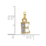 10K and Rhodium Diamond Initial E Charm - Image 3