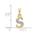 10K and Rhodium Diamond Initial S Charm - Image 3