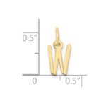 10k Small Slanted Block Initial W Charm - Image 3