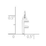 10k White Gold Small Slanted Block Initial F Char - Image 2