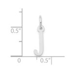 10k White Gold Small Slanted Block Initial J Char - Image 2