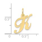 10K Small Fancy Script Initial K Charm - Image 3